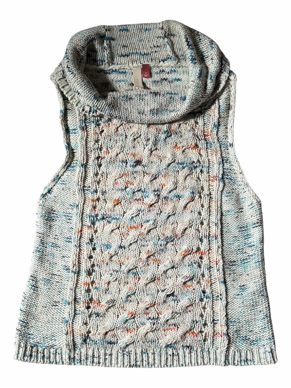 Anthropologie Pilcro The Cowlneck Sleeveless Cable Knit Sweater size Small